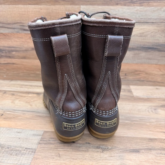 LL Bean men size 12 Duck Boots Shearling Lamb Fur Lined Winter 10" - Picture 4 of 10